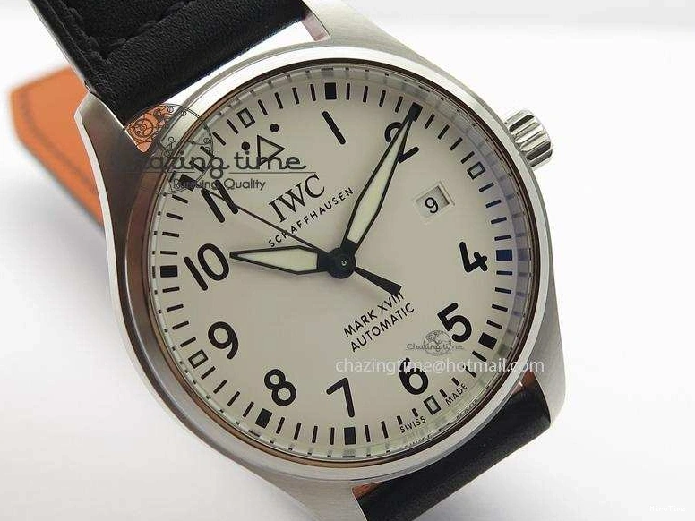 MIROTIME 0305 Mark XVIII IW327002 SS Mk Maker Best Edition White Dial On Black Leather Strap A SunProtective 7298